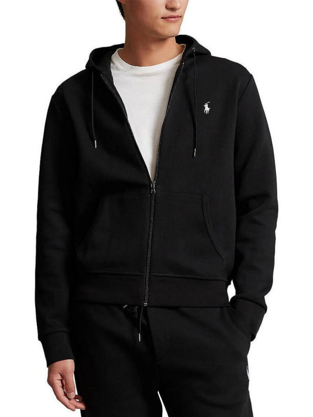 Polo Ralph Lauren Full Zip Up Logo Fleece Hoodies Men's Size 3XL Black.